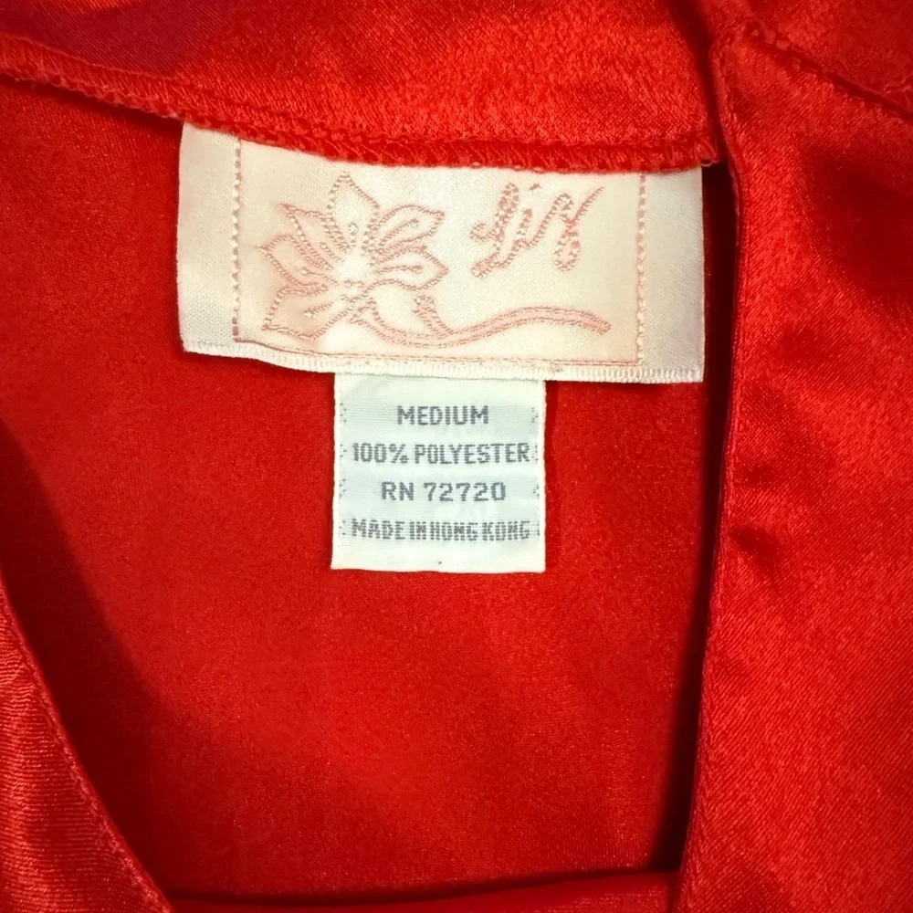 BEAUTIFUL Vintage LIZ Red Bow Mini Slip Dress Size Medium. - Picture 7 of 7